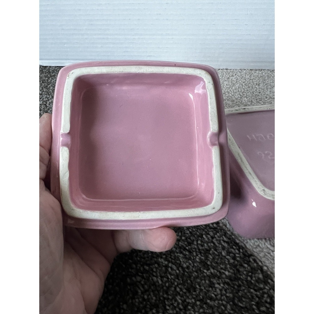 HAEGER PINK SQUARE TRINKET BOX w/ LID, USA 926 - Picture 8 of 10